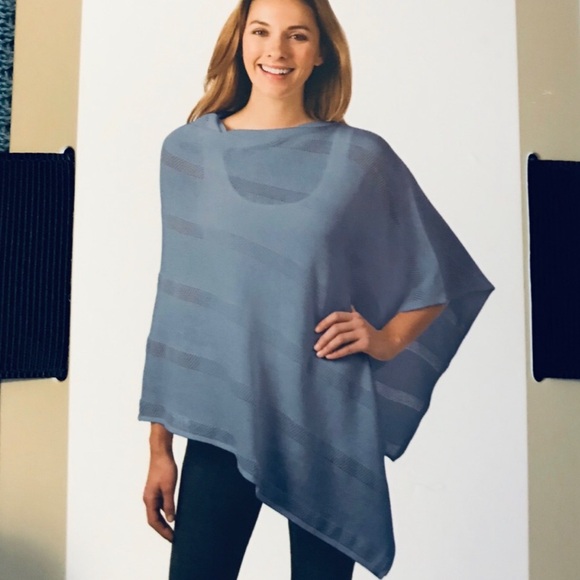 Celeste quality Like new pre-owned asymmetrical poncho wrap cotton knit one size - Picture 1 of 10